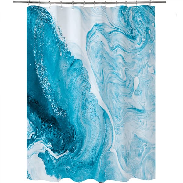 Blå hav trykt bruseforhæng, 100cm*180cm