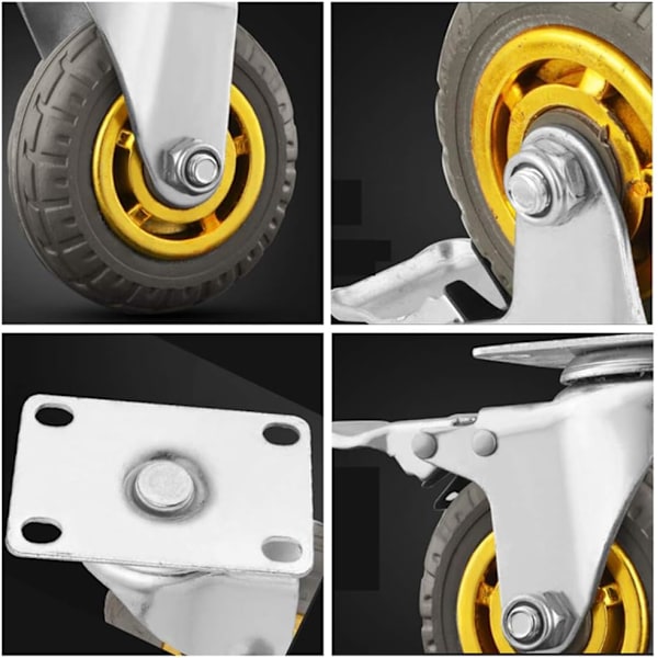 Industrielle hjul (ø75/100mm) TPU svinghjul, møbelhjul, laster 800 kg