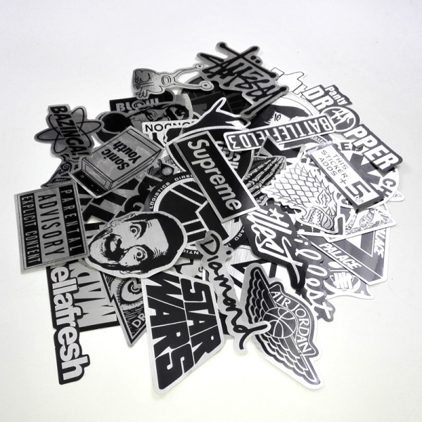 50 st Metal Stickers Vattentät Laptop Skate mode Graffiti multicolor