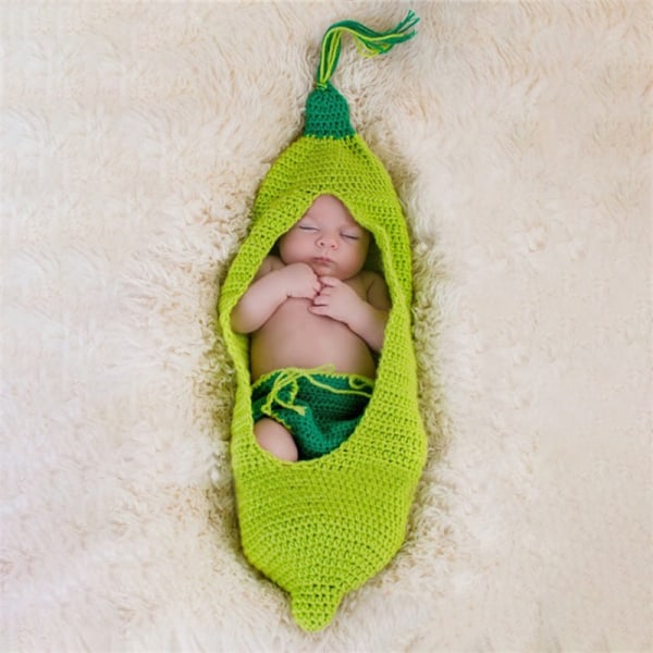 Baby Girl Grön sovsäck+kläder Set Nyfödd fotografi rekvisita Baby
