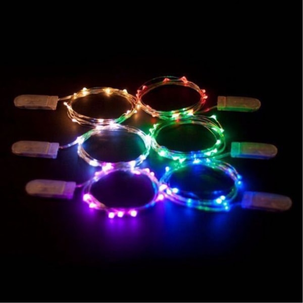 1m Mini LED-ljusslinga batteridriven flerfärgad flerfärgad