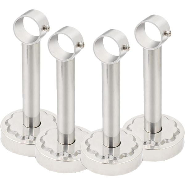 Set of 4 Stainless Steel Curtain Rod Bracket Ceiling Mount Closet Rod Brack