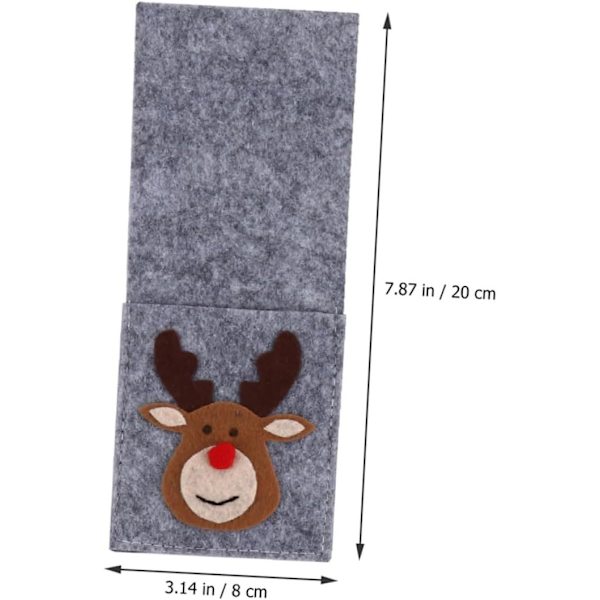 4 Styk Jule-Filt Bestikholdere, Julebestikpose, Julebestikholder, Julemandskostume Bestik, Julebestikpose Dekoration