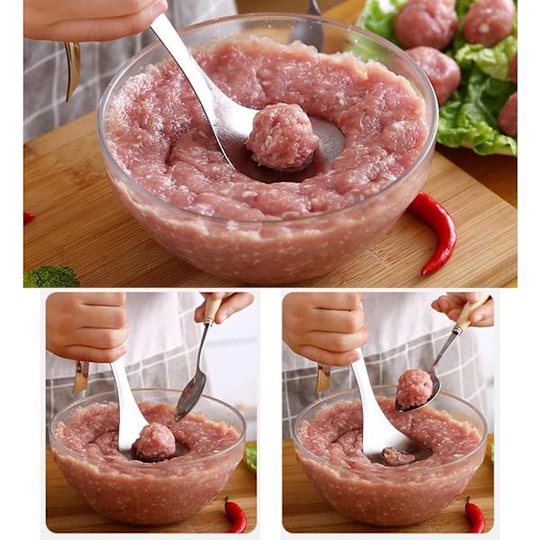Rostfria kötbullssked Non Stick Kötbullar Gör Verktyg Med Lång Si