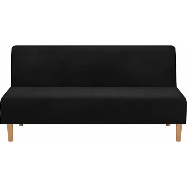 Ensfarget sammenleggbar sofaovertrekk for sovesofa, svart polyester for innendørs og utendørs møbelbeskyttelse