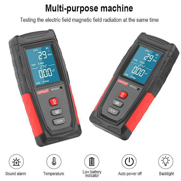 Elektromagnetisk feltstrålingsdetektor tester Emf-måler genopladelig håndholdt bærbar tæller emissionsdosimeter computer