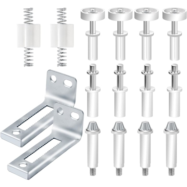 16 dele sæt folde dør hardware kit, folde dør hardware reservedele egnet til folde døre skab dør reparation