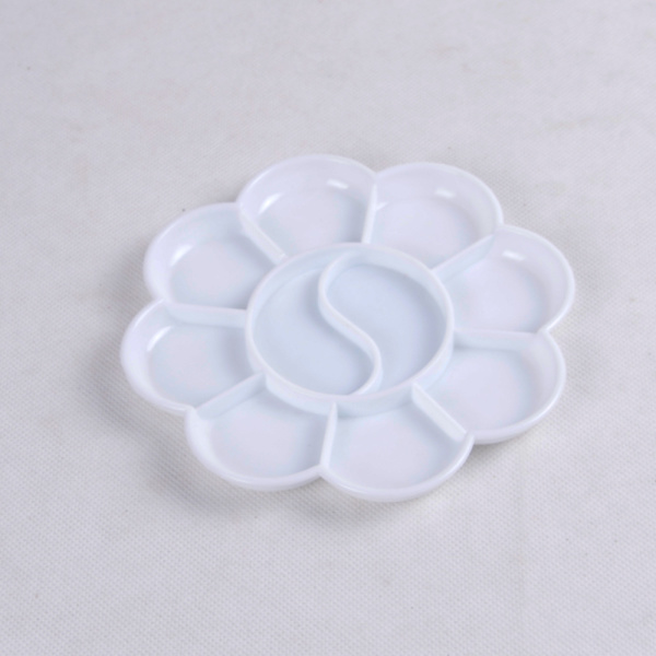 Set med 3 blomformade plastbrickor med 10 hålrum, ca 13 tum i diameter