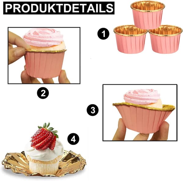 Förpackning med 50 pappersmuffinsformar, muffinsformar, non-stick muffinsformar