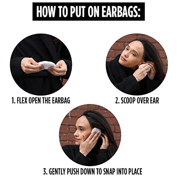 Earbags Bandless Öronvärmare/öronmuffar, 1 par Unisex Öronmuffar För