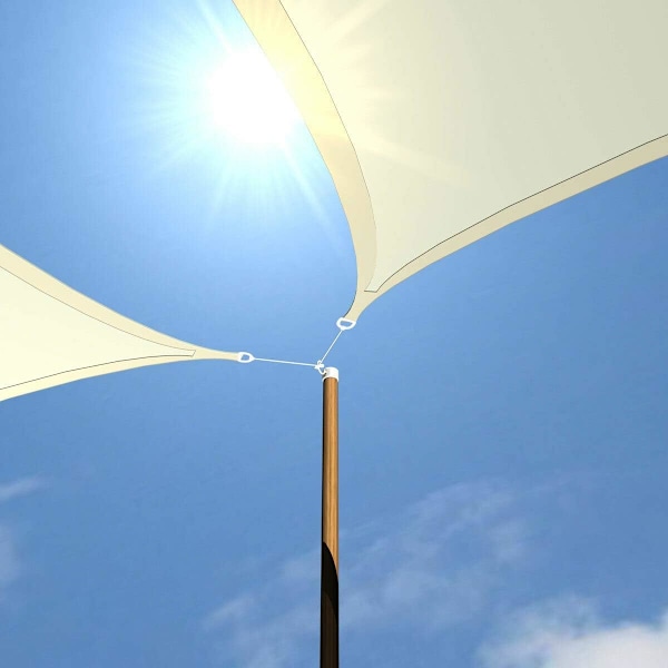 UV-skygge sejl - 3x3x3 HDPE trekant solbeskyttelse - have balkon lærred beige