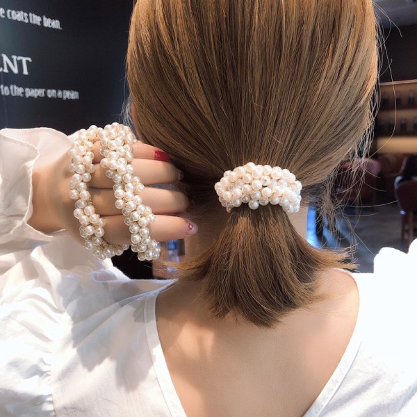 3 st Pearl Hair Scrunchies