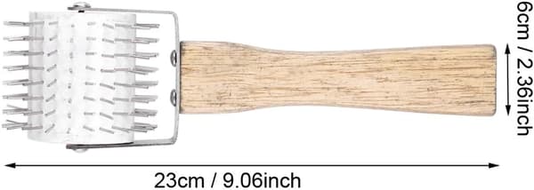 Bee Beekeeping Honey Disintegration Roller,Extraction Needle Roller Hive Tool Hand Beekeeping Tool with Wooden Handle