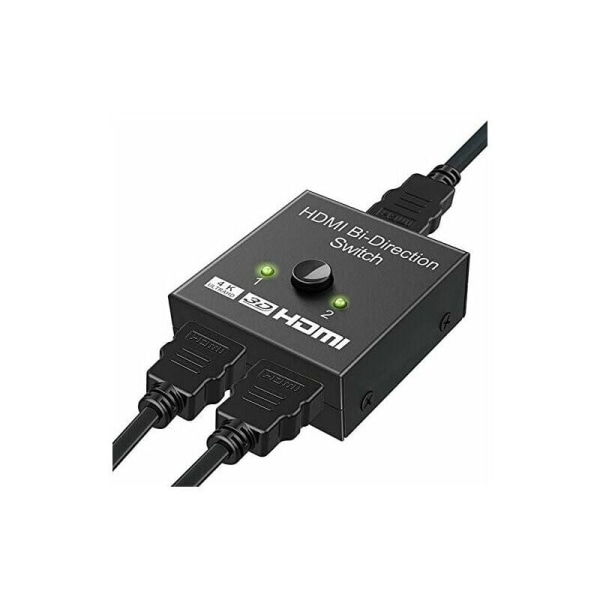 HDMI Switcher, Dubbelriktad 4K HDMI Splitter Adapter 2 In 1 Out eller 1 In 2