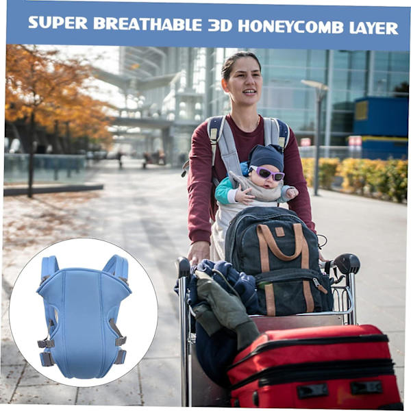 Nyfødt sæde 1 stk. Baby Carrier Wrap Carrier Rygsæk Carrier Nyfødt Polyester Blå Multifunktion Bæresele