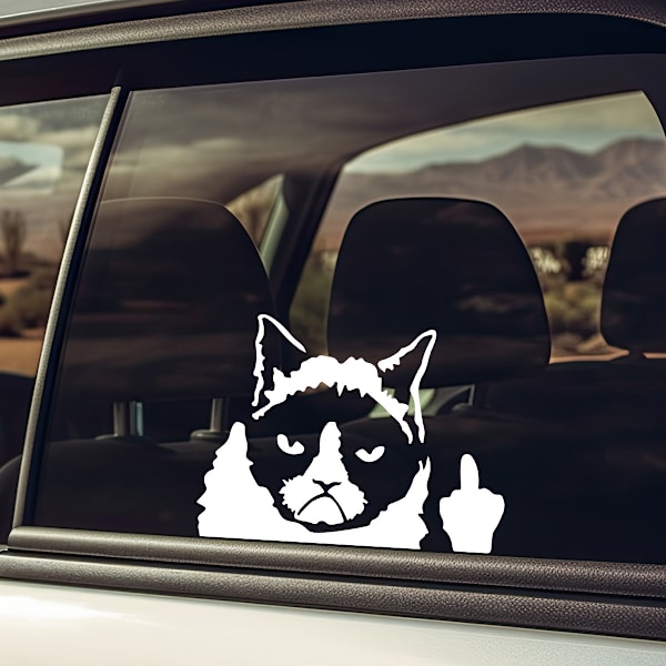 Roliga Bilstickers, 2 Stycken Reflekterande Kattdekaler Bilstickers Humor för Motorcykeldekaler, för Vattentät Skydd mot Repor
