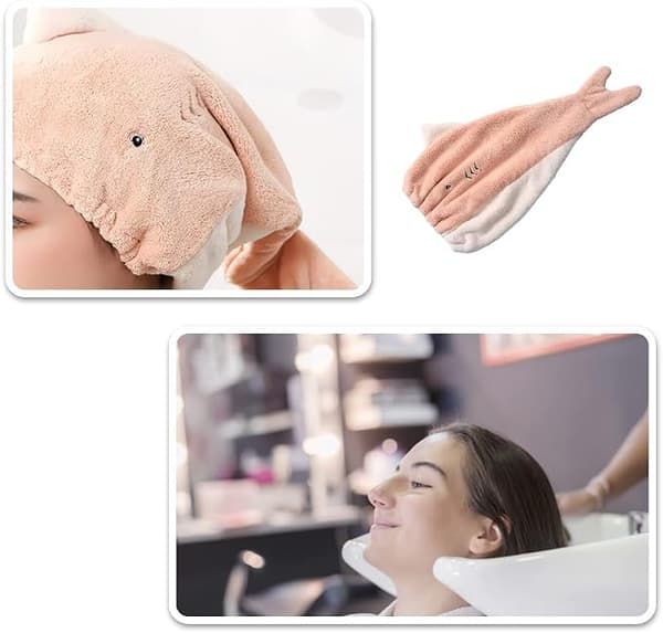 Hår Tørring Håndklæde Læder Pink Blød Tør Hår Cap Absorberende Hår Håndklæde Wrap
