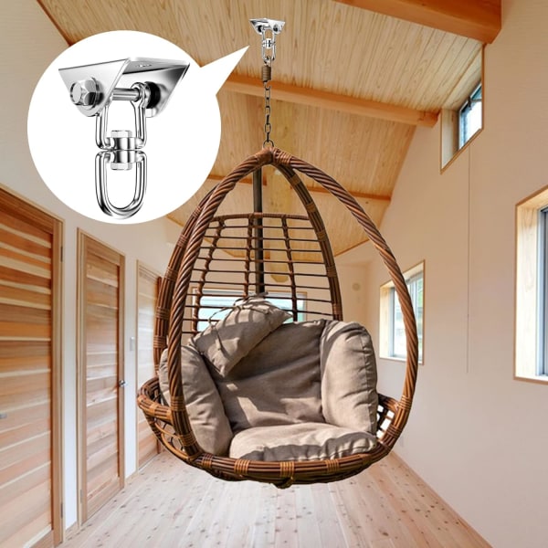 Heavy Duty Stainless Steel Hook with Screw Mount for Hanging Chairs, Swings