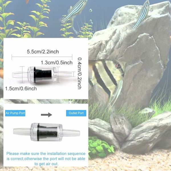 Akvarie Luftpumpe Tilbakeslagsventiler, Enveis Tilbakeslagsventil for Akvarium, Akvarium Enveis Tilbakeslagsventil, Tilbakeslagsventil for Akvarium, Svart, 10 Stykker