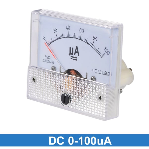 Analog voltmeter, 85C1 DC 0100UA pekare analog ammeter, ström yta panel med enkel struktur
