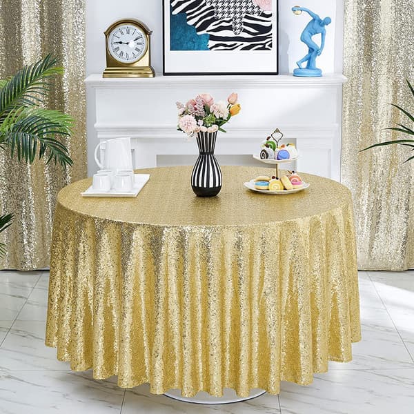 Mote glitter paljettduk glitrende glitrende stoff rund deksel