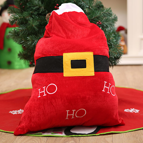 Julepose Santa Snørepose Stor Santa Snørepose Juleklud Stor Canvas Julepose Rød Santa Pose Santas Hætte Røde Gaveposer Til