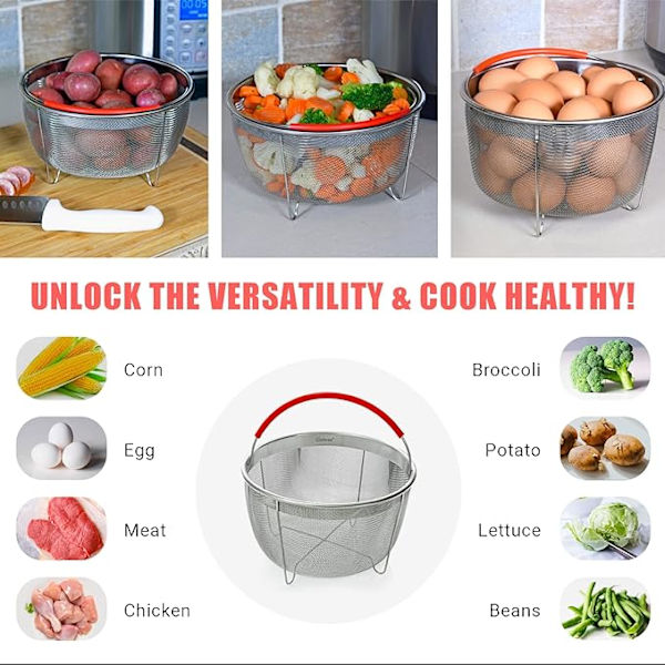 Dampkoger til Instant Pot trykkoger, grå
