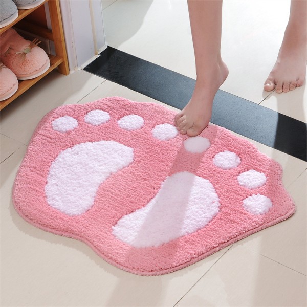 Halkfri badmatta stora fötter mönster för dusch i badrummet Absorberande-rosa färg