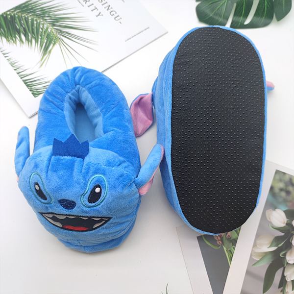 Stitch Lilo Tofflor Plysch Tofflor Varma Halkfria för Hem Inomhus（35-40）