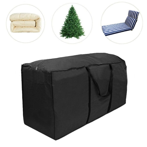 Förvaringsväska för trädgårdsmöbelkuddar till julgran, skyddande överdrag kompatibelt med anti-UV-kuddar kompatibelt med förvaring av julgran (173 x 76 x 51 cm)