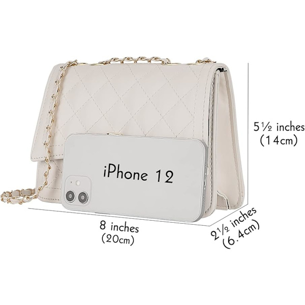 Tilaustyönä valmistettu käsilaukku naisille, jossa ketjuhihna, vegaaninen nahkainen pieni crossbody-laukku