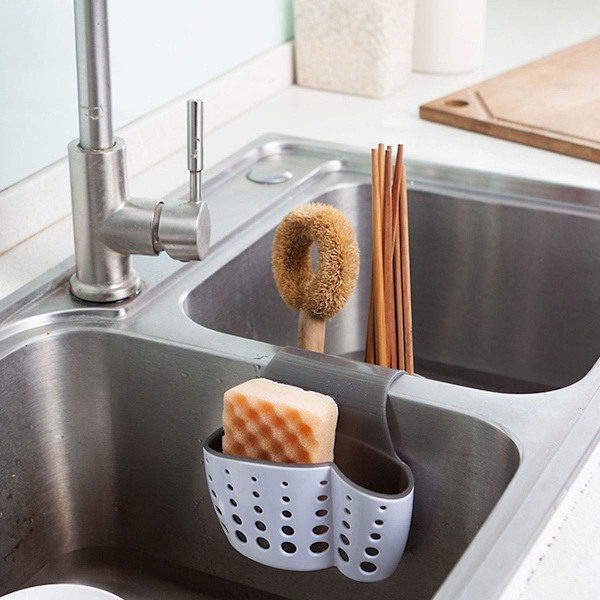 Vask Organizer til Køkken Caddy Organizer Køkken Redskabsholder Svampeholder Køkken Badeværelse Opbevaring (1 stk)