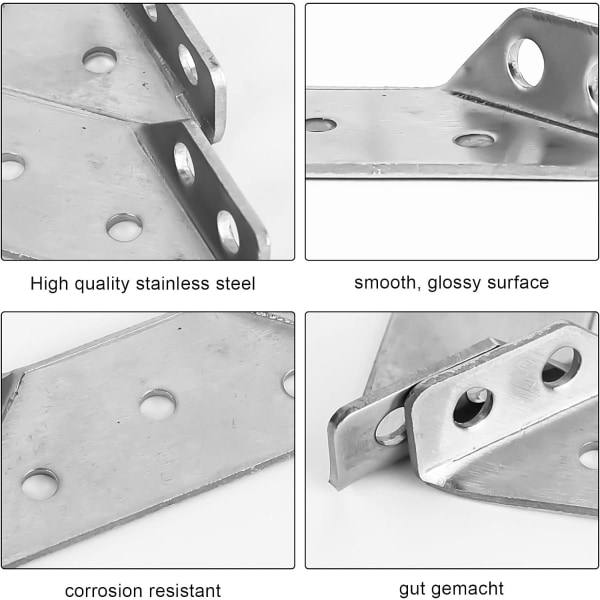 12 st triangulära hörnfästen i rostfritt stål, triangulär klämma,