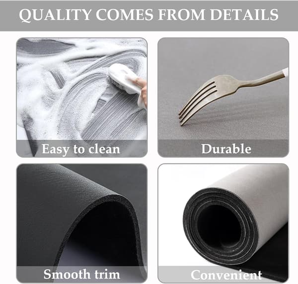 Oppvaskstativmatte, 30×40 cm Superabsorberende Kjøkkenavløpsmatte, Oppvaskstativmatte