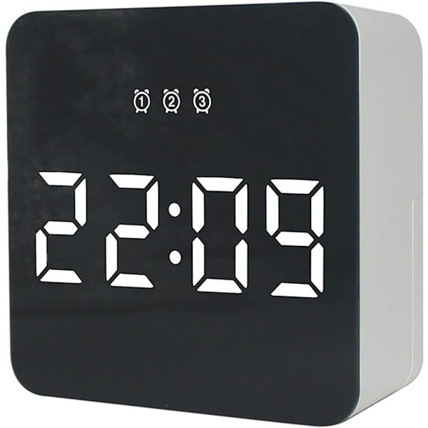 Stor LED-väckarklocka med temperatur, snooze, toppaneldesign,