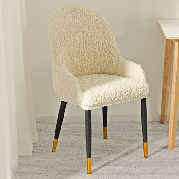 Högkvalitativ Modern Wingback-Fåtöljöverdrag, Stretch Anti-Fläck Böjd Armstolsöverdrag, Allsäsong Universal Plisserad Tyg Möbelskydd