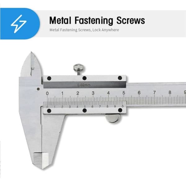 Vernier Caliper, 150mm / 0,02mm Rustfrit Stål Analog Vernier Caliper, Høj