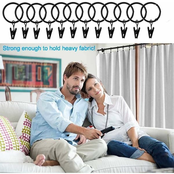 Gardinklämmor 2,5 cm, 20-pack, svart