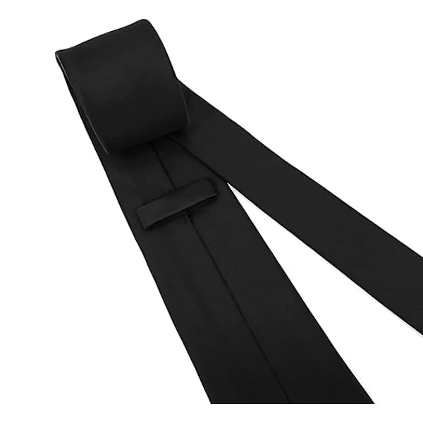 Mænds slips Solid Pure Color Plain Formal Black Slips til mænd