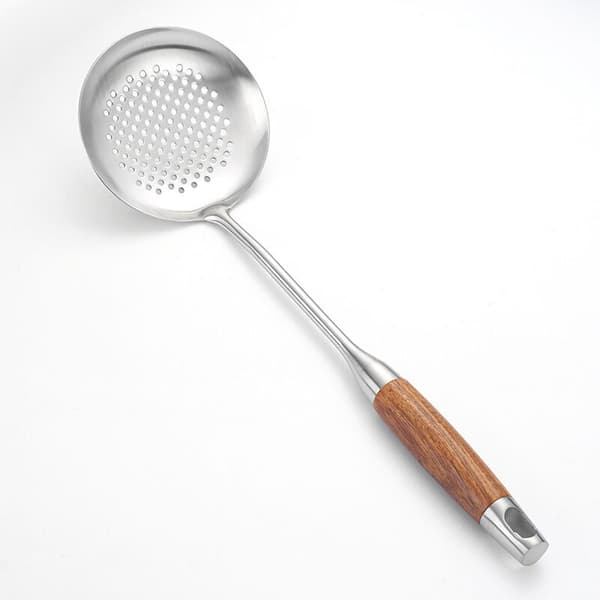 Åben øse til wok med træhåndtag 304 rustfrit stål,