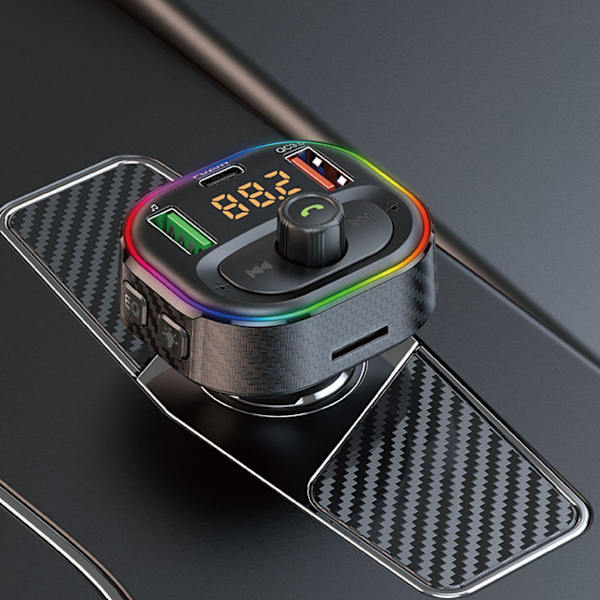 T86 Bluetooth FM-bilsender, musikkspiller, USB-lader