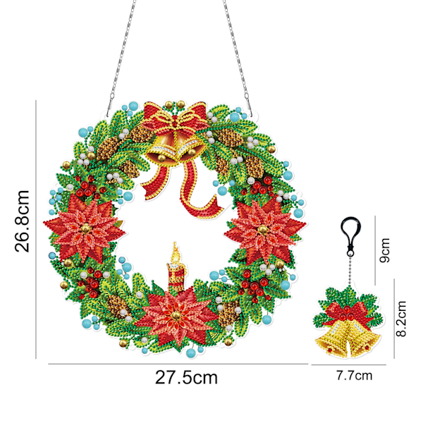 DIY Juldiamantmålning Hängande Kit för Vuxna, Akryldiamantmålning Hängsmycke Ornamentbräda Kit (Jul)