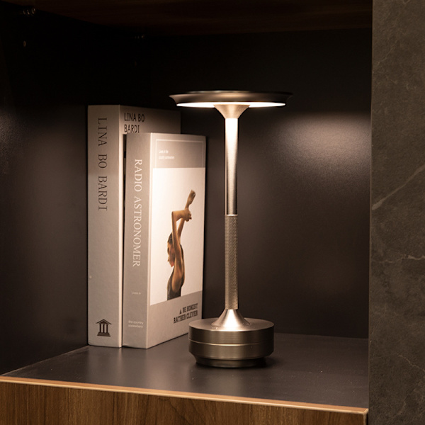 Ledningsfri bordlampe - dæmpbar, vandtæt, metal, USB-genopladelig bordlampe