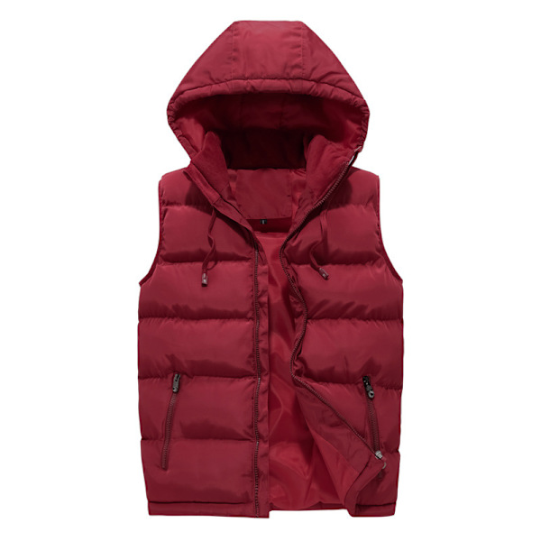 Herre Hætte Solid Farve Dun Vest Gilet,XXL