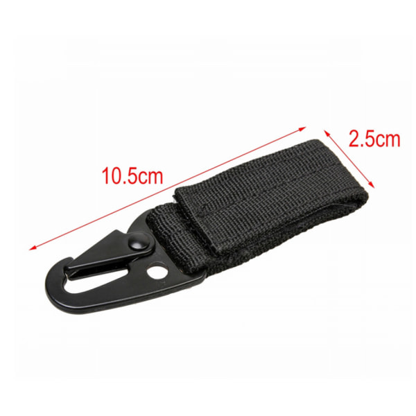 5 stk beltekarabiner, nylonvev med nøkkelring anti-friksjon taktisk vest spenne 10 cm for utendørs, camping, fotturer, 10,5 * 2,5 cm