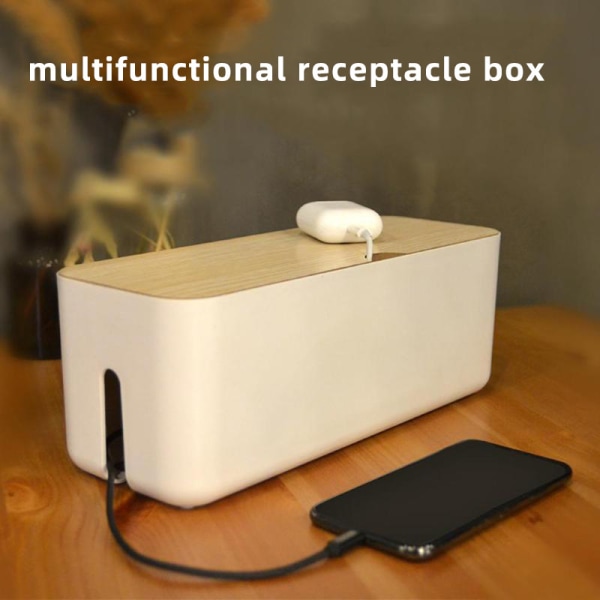Kabelopbevaringsboks - TV, computer og USB-hub-system, sort