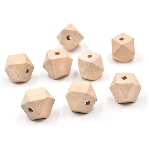 DIY-hantverk Geometriska träpärlor - 100 st 12 mm/16 mm Träpärlor på snöre
