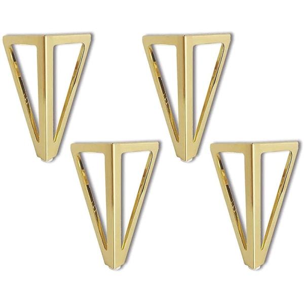 4x guld triangulära metall bordsben 15 cm modern stil möbelben för ca