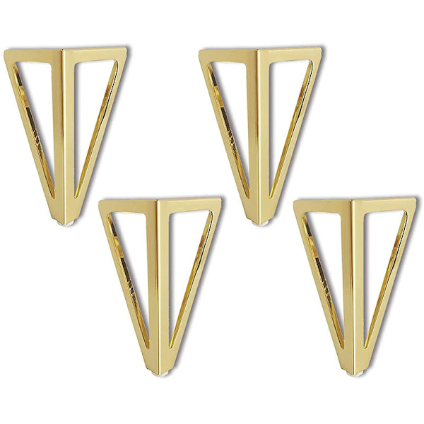 4x Guld Triangulära Metallbordsben 15cm Moderna Stil Möbler Ben för Ca