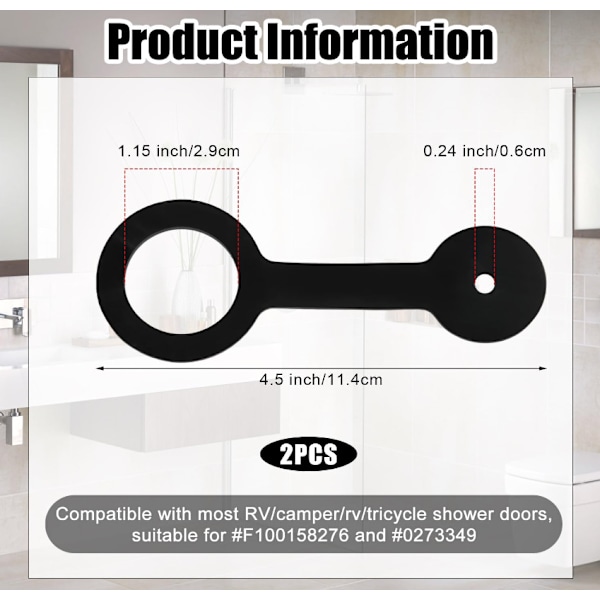 RV Dusjdør Låsstropper - Heavy Duty Silikonmateriale for Sikre Baderomsdører - Reisesett med 4 - Passer RV-modeller F100158276 og Jayco0273349